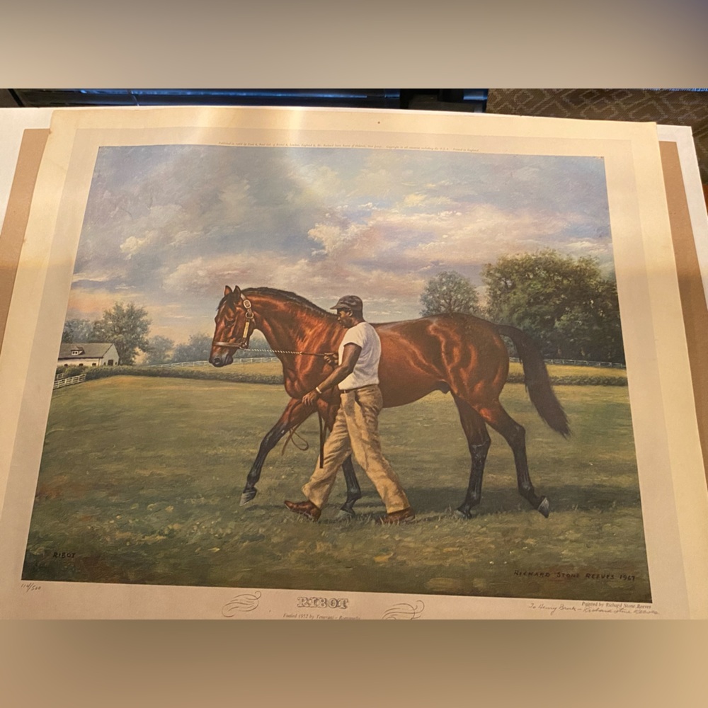 "Ribot" Unbeaten Thoroughbred, Limited Edition Print, Richard Stone Reeves, 1968